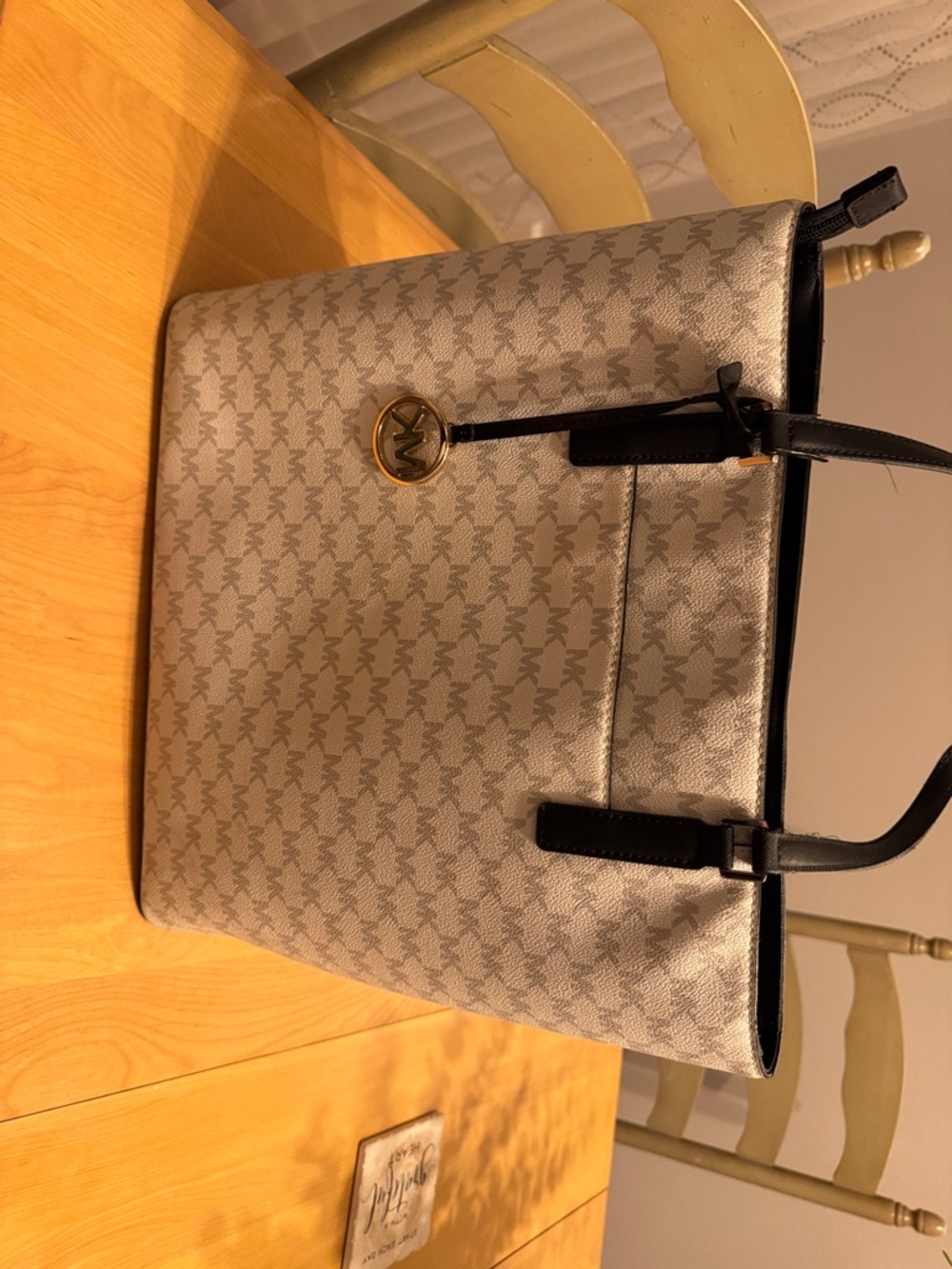 Michael Kors Two-Tone Gray and Black Womens Tote bag - Picture 5 of 6